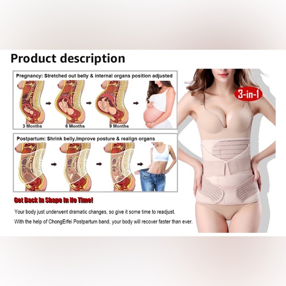 NEW 3 in 1 POSTPARTUM BELT, PLUS SIZE, black - Picture 7 of 16